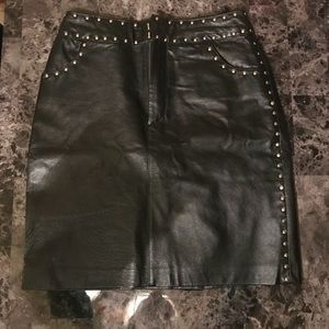 Black Leather Pencil Skirt.